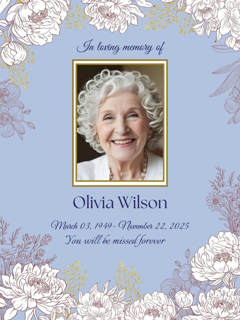 Floral Obituary Funeral Poster Editable file 14
