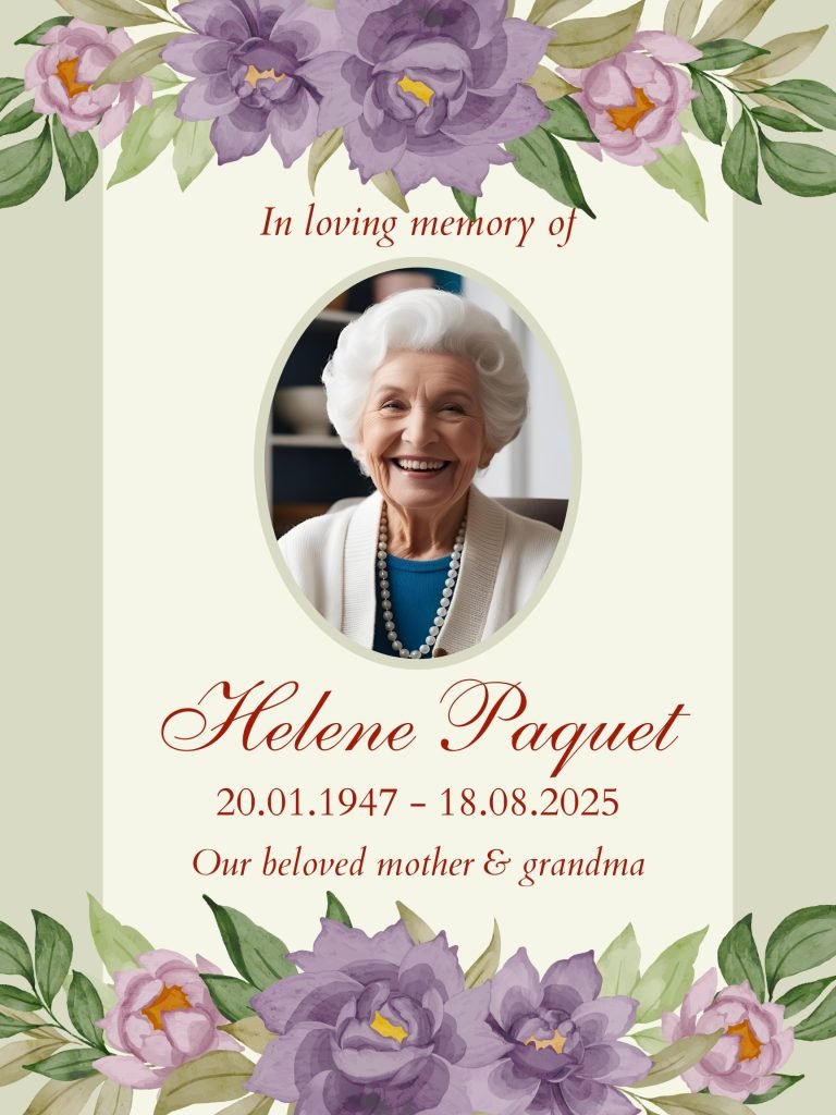 Floral Obituary Funeral Poster Editable file 15