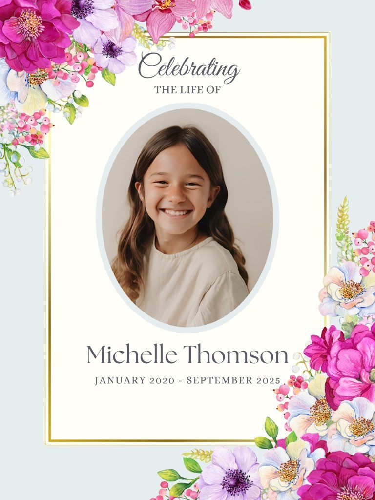 Children Obituaries Funeral Poster Editable file 5