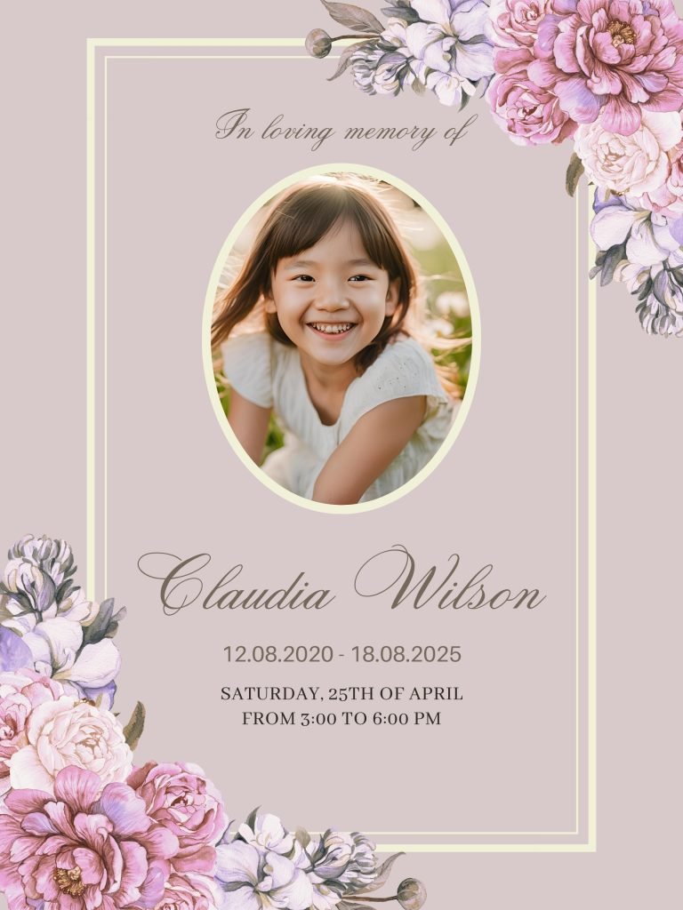 Children Obituaries Funeral Poster Editable file 3