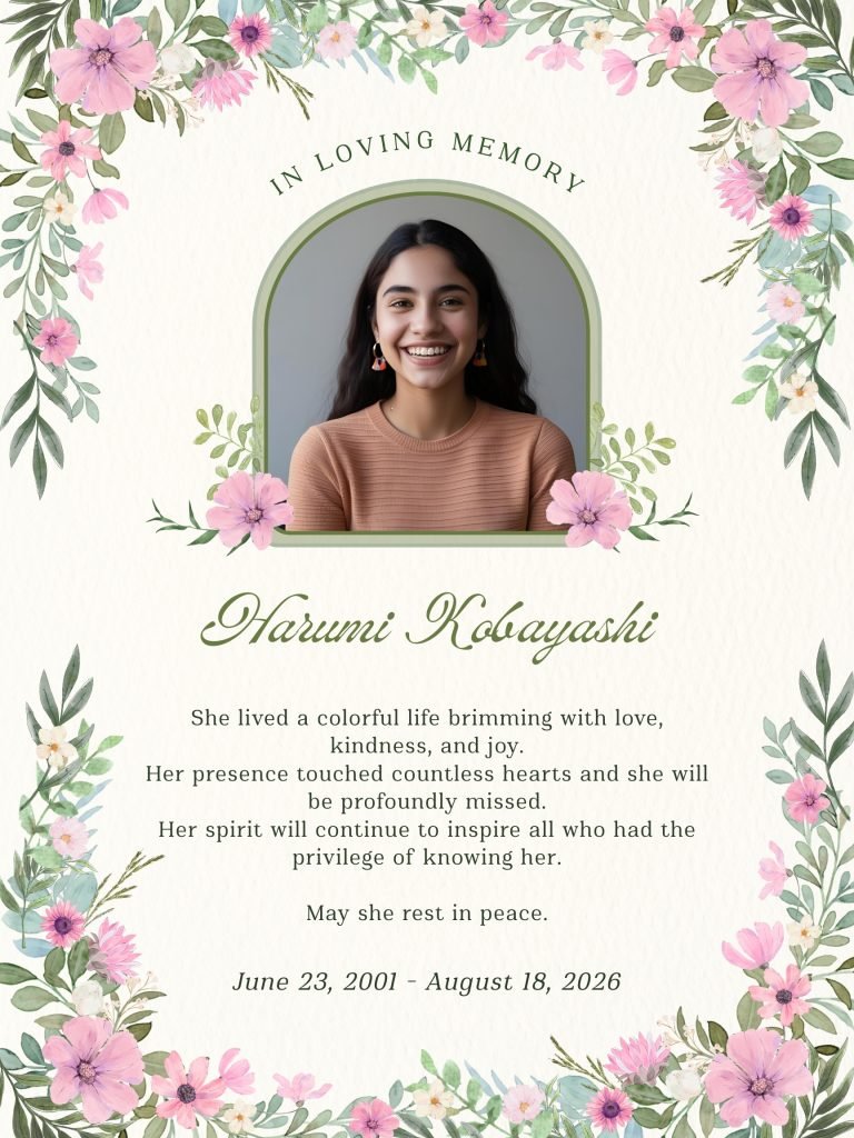 Floral Obituary Funeral Poster Editable file 8