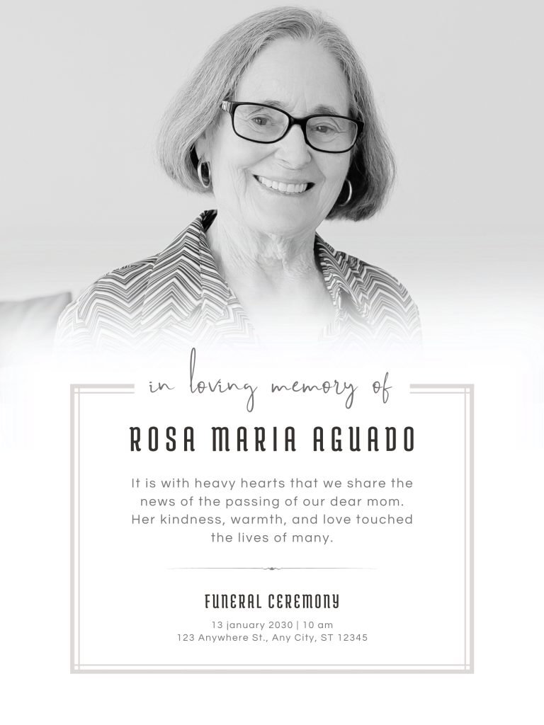Simple Obituaries Funeral Poster Editable file 19
