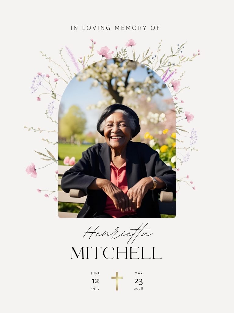 Floral Obituary Funeral Poster Editable file 16