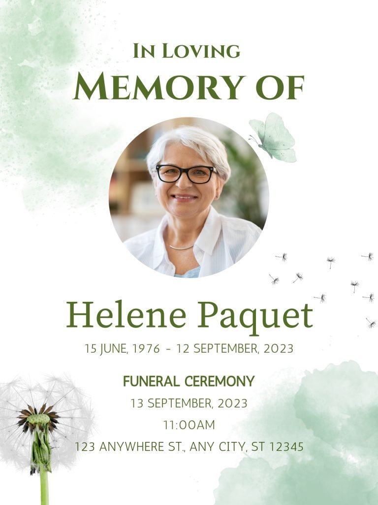 Simple Obituaries Funeral Poster Editable file 21