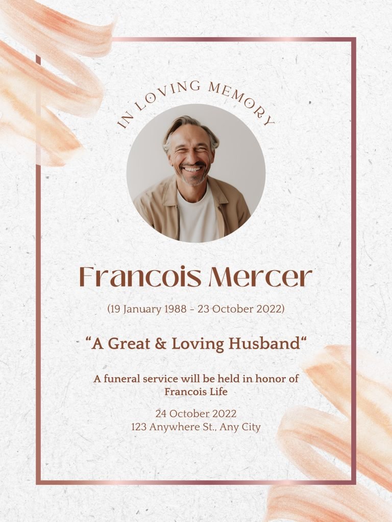 Simple Obituaries Funeral Poster Editable file 23