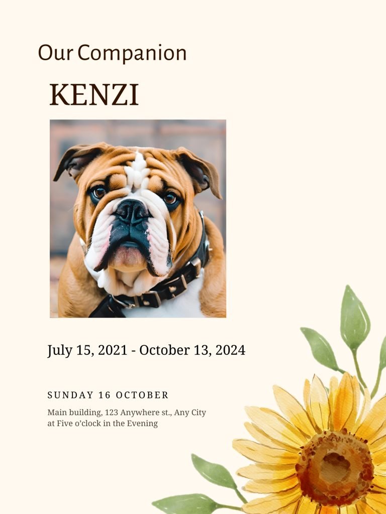 Pet Obituaries Funeral Poster Editable file 2