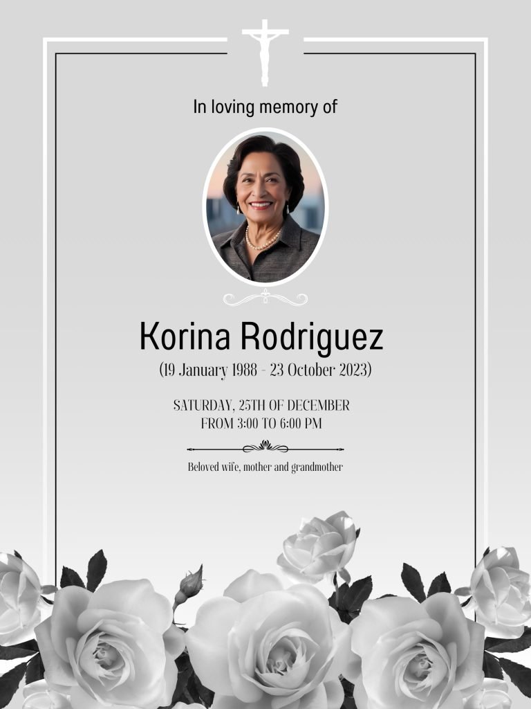 Simple Obituaries Funeral Poster Editable file 3