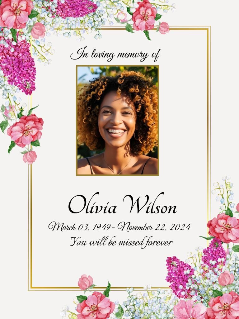 Floral Obituary Funeral Poster Editable file 9