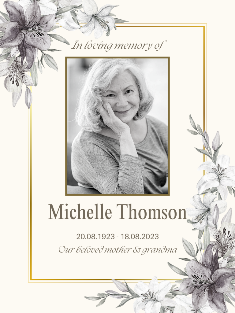 Floral Obituary Funeral Poster Editable file 6