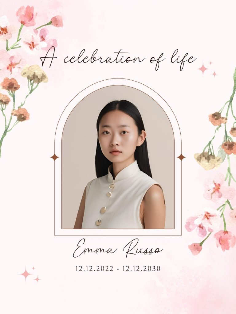 Children Obituaries Funeral Poster Editable file 7