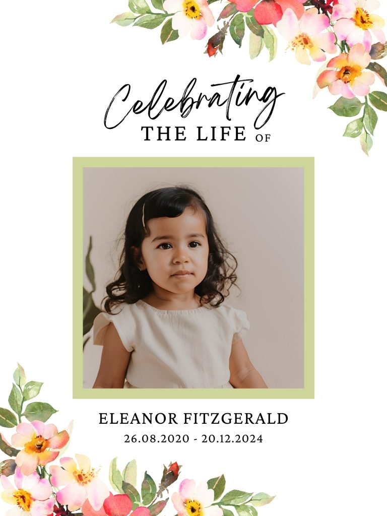 Children Obituaries Funeral Poster Editable file 8